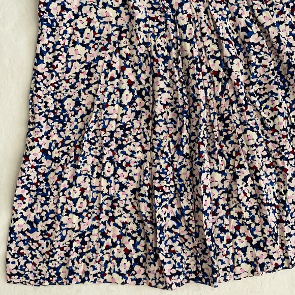 Hobbs London | Flowy Lightweight Pleated Floral Print Midi Skirt Pink Blue (10) - Picture 13 of 16